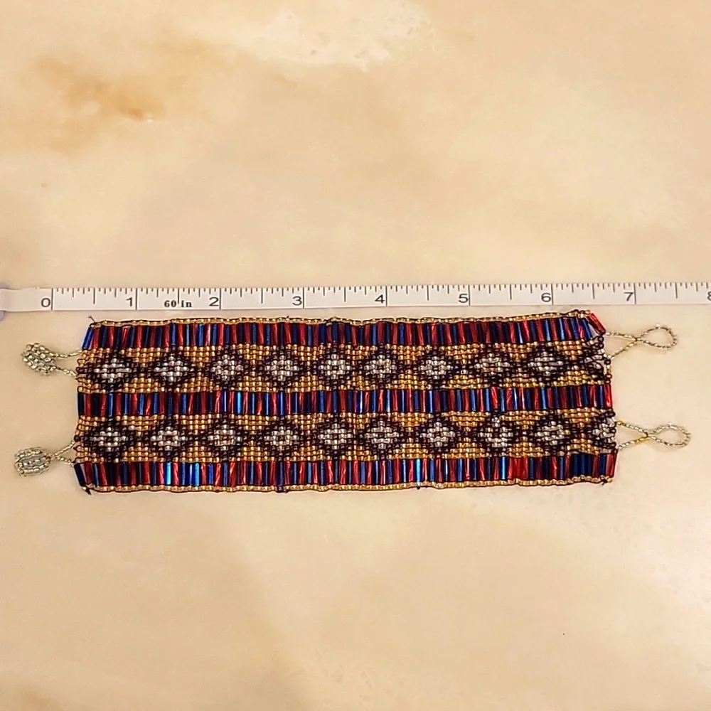 Gorgeous Hand-Beaded Cuff Bracelet - Picture 9 of 10